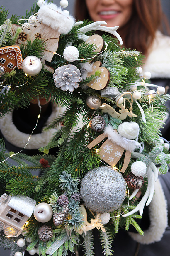 Bianco Christmas LED, wianek świąteczny