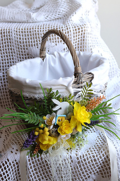 OD RĘKI Beata, dekoracja do koszyczka z zajączkiem, wym.16x23cm