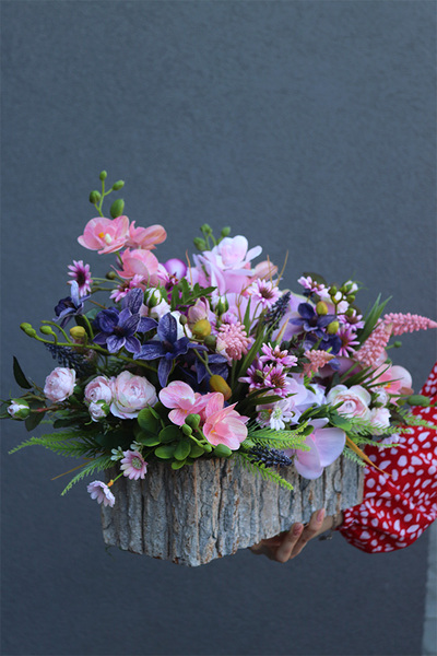 Pinelite, dekoracja nagrobna w skrzynce, wym.45x53x30cm