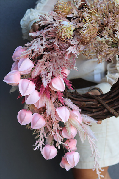 Jesienne Westchnienia, wianek asymetryczny z miechunką