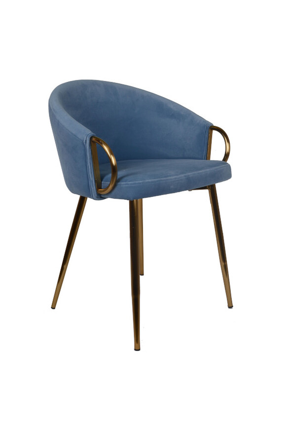 Rotterdam, krzesło z obiciem, niebieskie