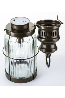 Santiago LED, lampion metalowy, wys.35cm