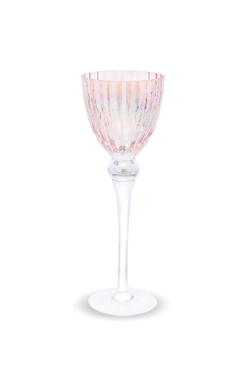 Szampania Rose B, różowy świecznik kielich, wys.35cm