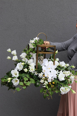 Angelo Garden Gold New, kompozycja nagrobna z lampionem, wys.45cm 