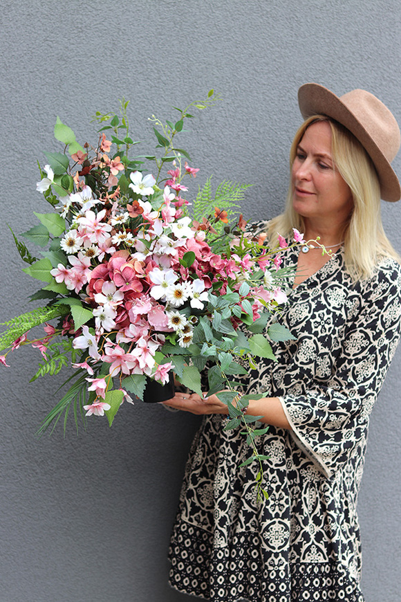 leodore, komplet dekoracji nagrobnych, bukiet + wiązanka