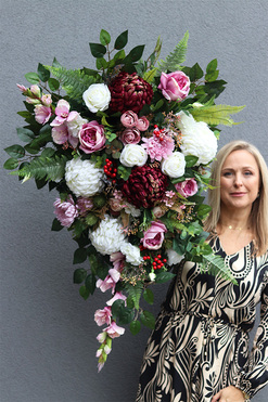 Koroneta, elegancka wiązanka nagrobna, dł.100cm