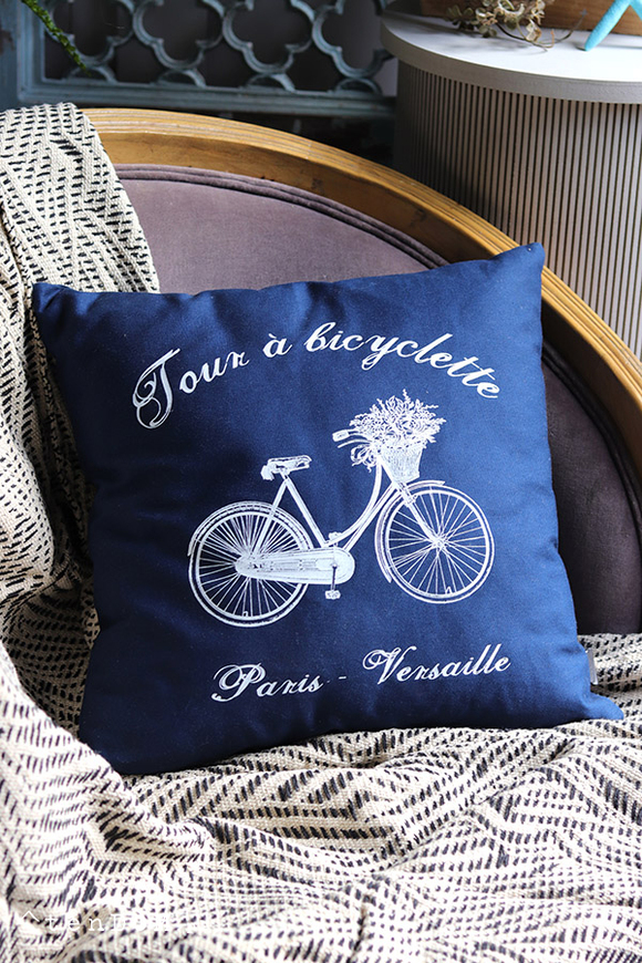 poduszka dekoracyjna granatowa Bicyclette