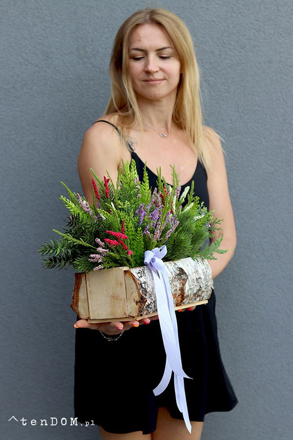 Wrzosy Woodland, kompozycja nagrobna w skrzynce