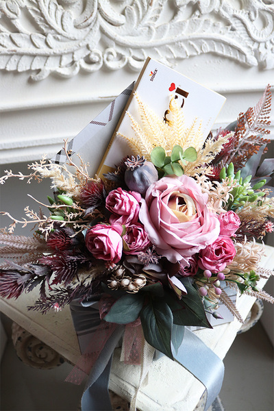 koperta / kompozycja flowerbox Medunia Chocolate, wym.29.5x30cm