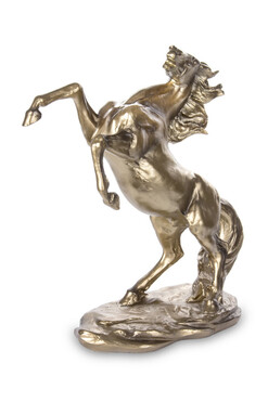 Rear Up B, złota figurka koń stający dęba, wym.28x10x25cm 
