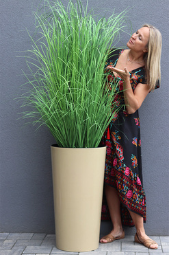 Mediolan Beige 2, sztuczna trawa w donicy, wys.182cm