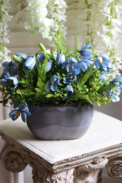 Krokusy Blue 2, kompozycja wiosenna z niebieskich kwiatów, wym.26x47cm