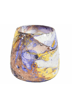 OD RĘKI Modern A, kolorowy lampion szklany, wym.16x16cm