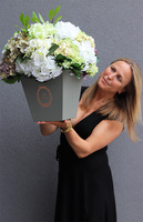 flowerbox z hortensjami, Mediano Hydrangea, wym.54x44cm 