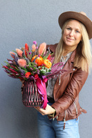 Wrzosy Bosco Pink, jesienna kompozycja w wazonie