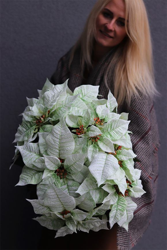 Gwiazda Betlejemska Biel, wysokiej jakości sztuczna roślina