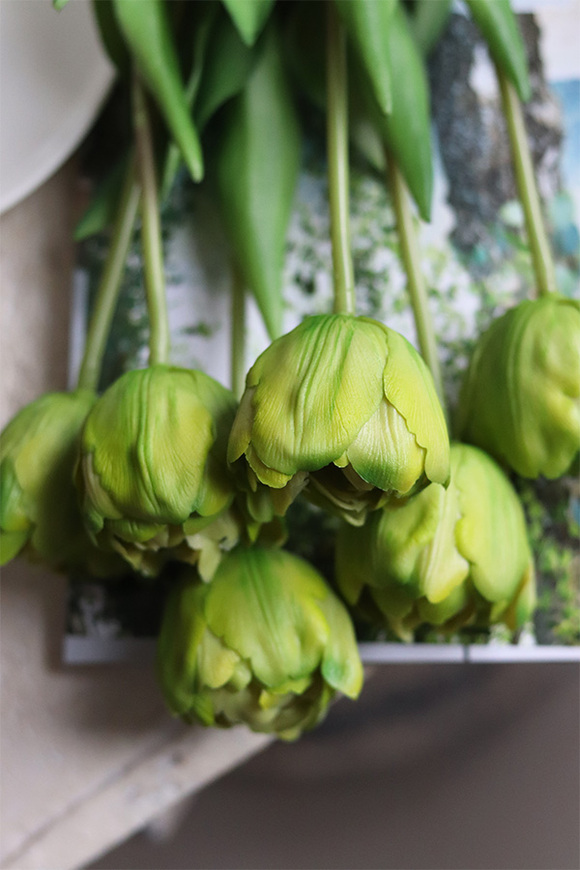 bukiet tulipanów silikonowych, Maggio Green, 6szt. dł.46cm