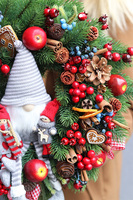 Skrzat Świąteczny, bożonarodzeniowy wianek na drzwi