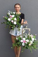 Angelo Garden Pink Dream, lampion nagrobny z kwiatami