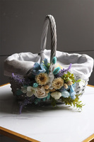 Ocean 2, dekorowany koszyczek wielkanocny z serwetką