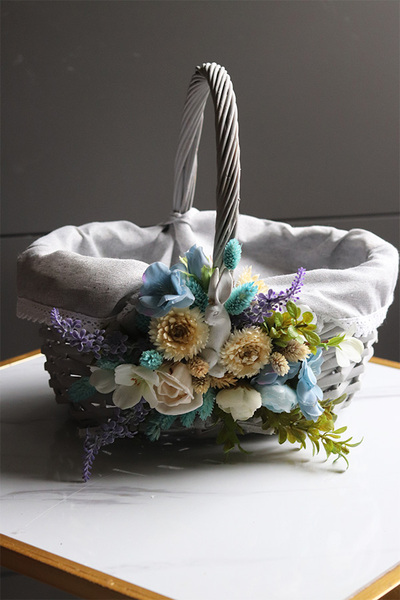 Ocean 2, dekorowany koszyczek wielkanocny z serwetką