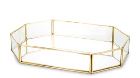 Restamo E, ośmiokątna złota taca, wym.4x25x18cm