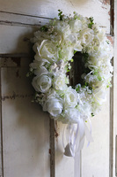 wianek dekoracyjny z dzwoneczkiem, Biała Komunia, śr.40cm 