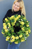 Żółte Hiacynty, wiosenny wianek z hiacyntami