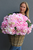 bogaty kosz z hortensjami Provance Pink 2, wys.58cm  