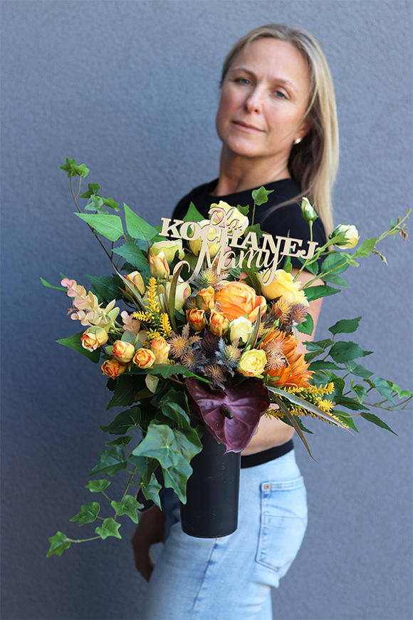 Miodowe Lata Gold, bukiet nagrobny z dedykacją