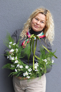 Subtelle Bianco, wianek na drzwi na obręczy, rozp.47cm