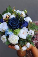 Niebieska Szwajcaria, kompozycja w srebrnym naczyniu, wym.17x30cm