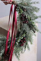 Subtelle Bordo Winter, świąteczny wianek na obręczy