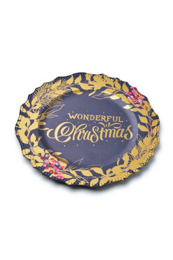 Wonderful Christmas, ozdobny podtalerz ze świątecznym wzorem, śr.33cm