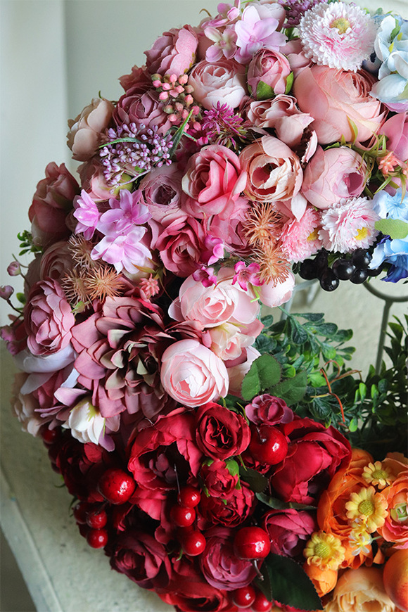 Tęczowy Ogród 3, dekoracyjny wianek na drzwi