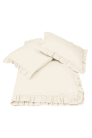 Margaret, komplet pościeli bawełnianej z falbaną, waniliowa