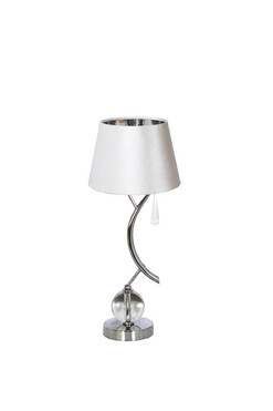 Silver Branch, lampa stołowa z abażurem, srebrno-biały stożek, wys.53cm