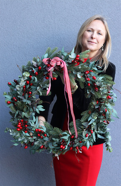 Eukaliptusowy Raj, świąteczny wianek ozdobny, śr.60cm 