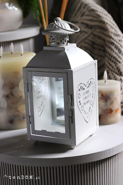 OD RĘKI Sweet Heart, lampion metalowy latarenka, wys.32cm 