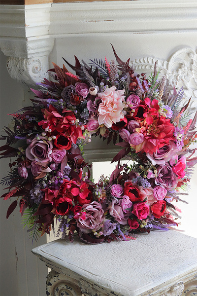 Melise Morelia, fioletowo-różowy wianek kwiatowy