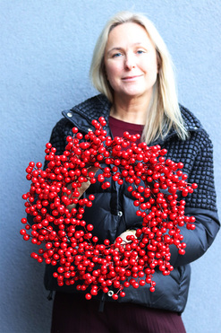 OD RĘKI Czerwone Korale Natural, zimowy wianek owocowy, śr.45cm