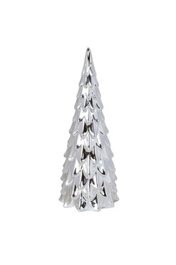 Xmas Glamour, figurka świąteczna choinka, srebrna, wys.32cm