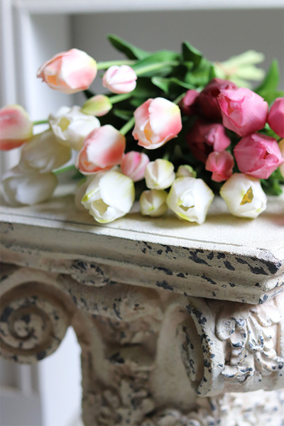 April, bukiet tulipanów silikonowych Czysta Biel