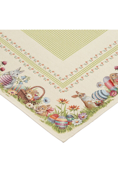 Zajączkowy Świat, wielkanocny obrus gobelinowy serweta	