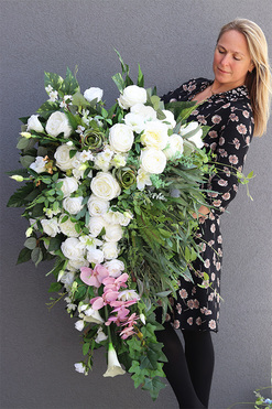 duża wiązanka nagrobna z orchideą, Ydeal, dł.116cm