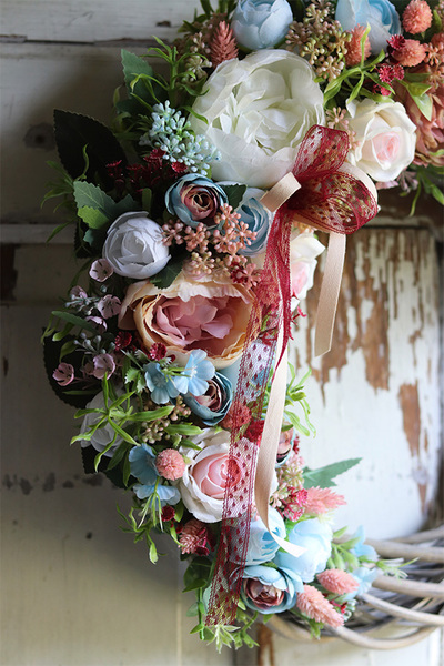 Romantyczna Daniela, wianek kwiatowy, śr.39cm