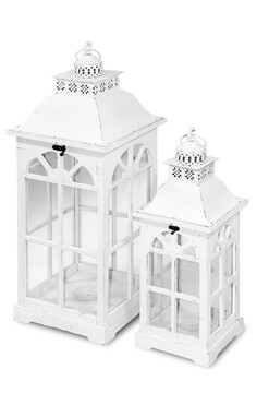 Narbada, drewniany lampion latarenka, kpl.2szt, wys.72/55cm