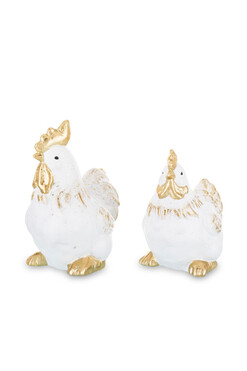 Kura&Kogut Gold, figurka wielkanocna B, 2szt, wys.19/14.5cm