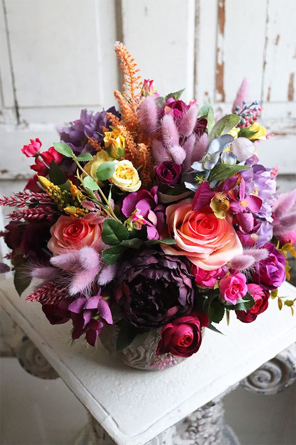 barwna kompozycja kwiatowa, Berriato, wym.34x38cm