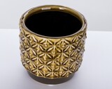 Jesienne Brązy, ceramiczna osłonka donica, wym.10.5x11cm